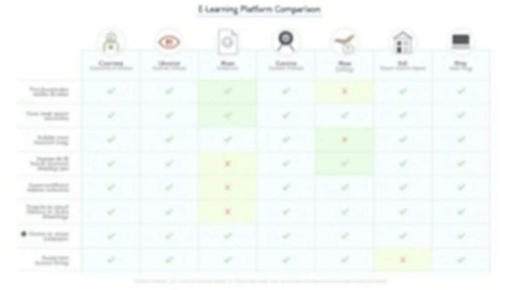 Comparison chart of different learning platforms