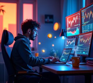 Bitcoin symbols with learning materials