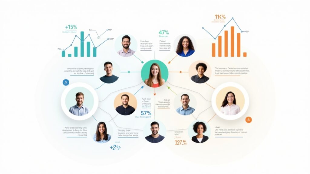 Client testimonials with growth metrics