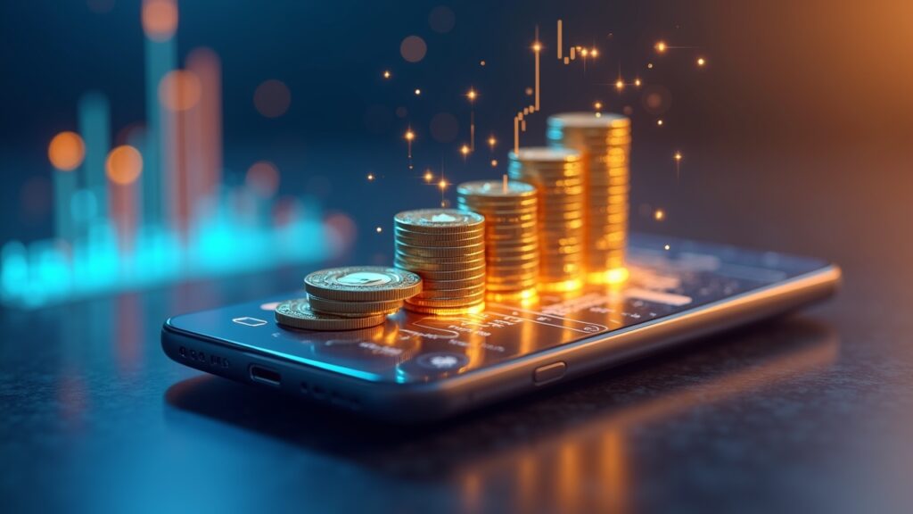 Crypto wallet showing earned coins