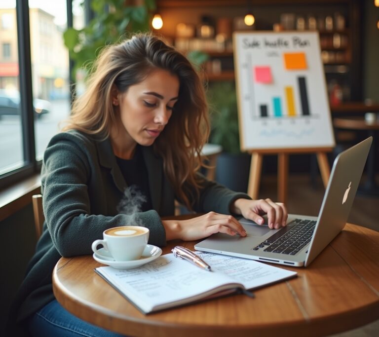 Business plan document with side hustle focus