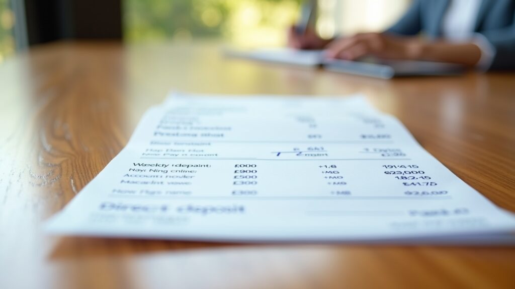Direct deposit slip showing weekly earnings